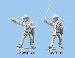 Standing sword in one hand and pistol as club in other hand in floppy hat