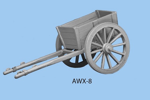 Two wheeled cart with smaller slanted box